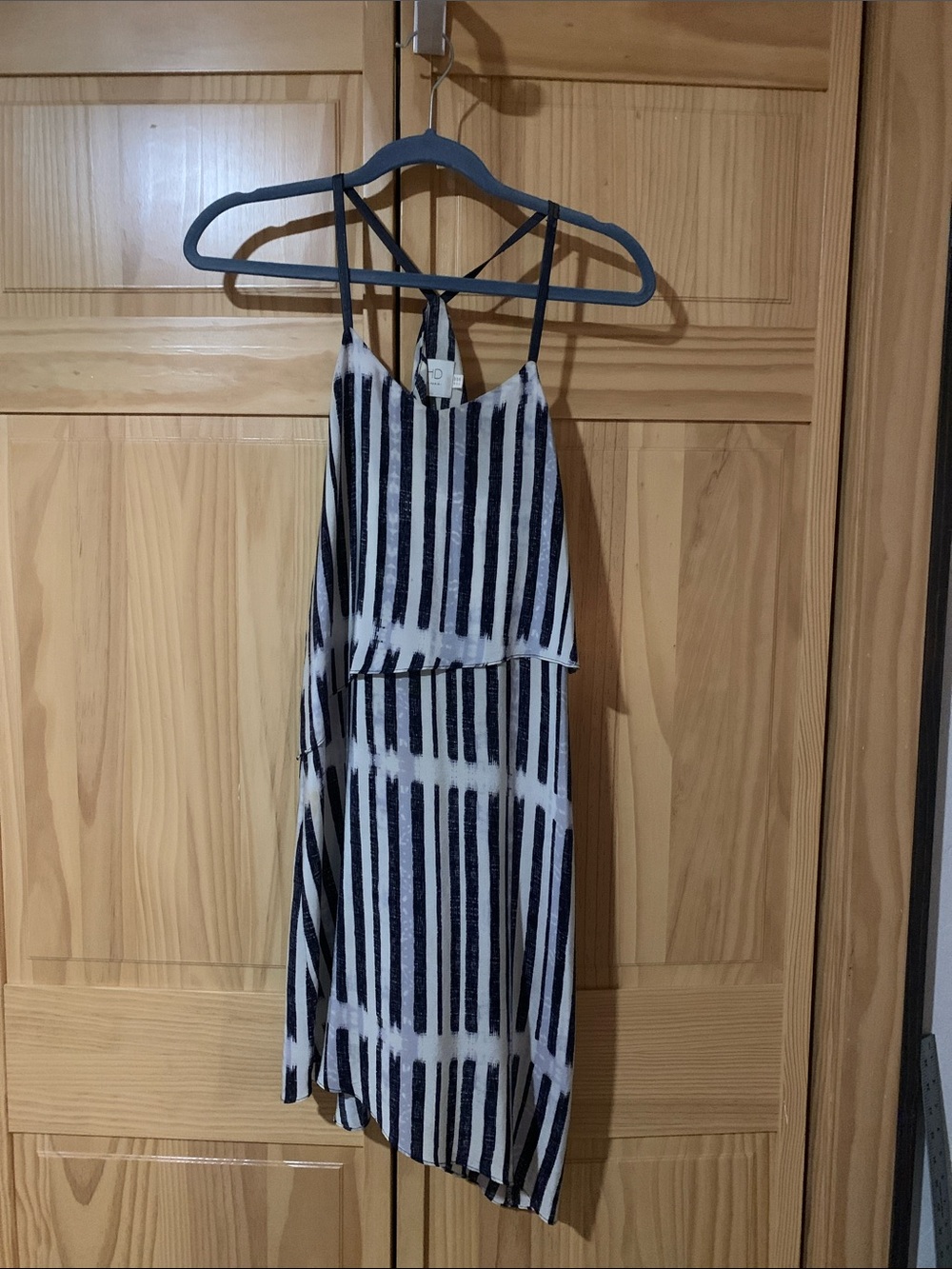 HD in Paris Navy and White Striped Sundress with Thin Straps